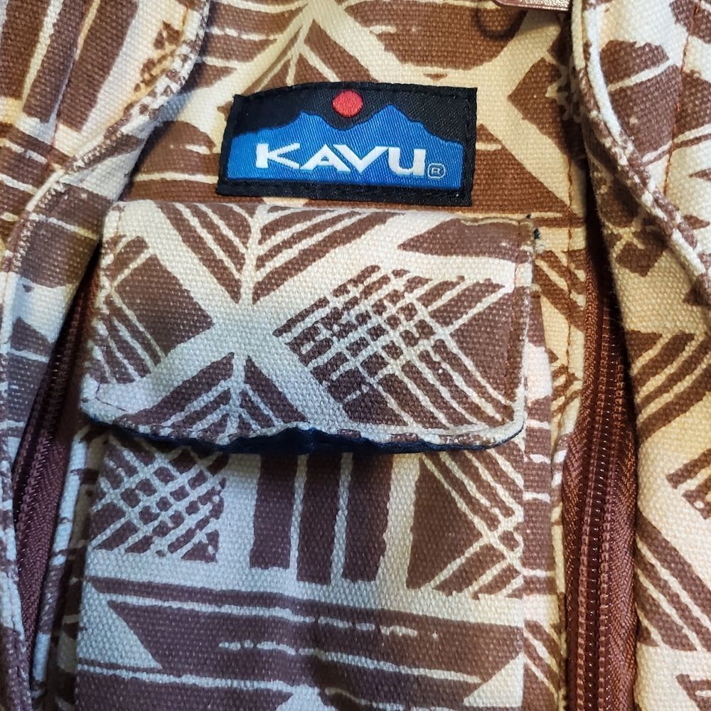KAVU Rope Sling Bag Cotton Crossbody Burnt Orange Aztec Hiking 19” | EUC - Picture 3 of 4